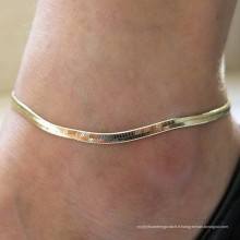 Vente chaude nouveaux bijoux de plage d&#39;été chaîne en métal écailles de poisson bracelet de cheville en os de serpent